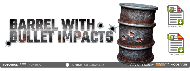 Paint a realistic miniature barrels or oil drum - Tutorial